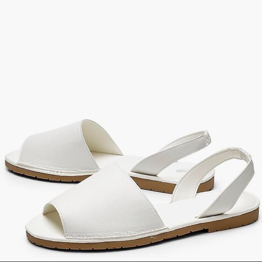 White Peep Toe Sandals US Size 7